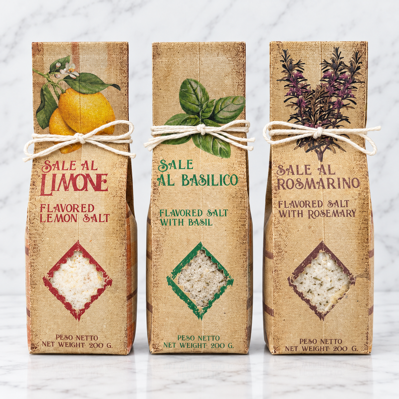 Sicilian Flavoured Salts – Lemon, Basil or Rosemary, 200 g